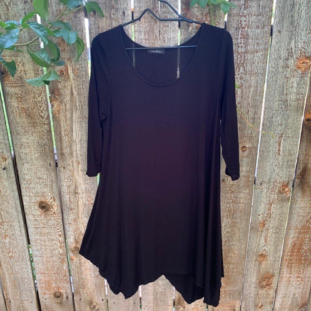 Caralase blouse asymmetrical bottom long sleeve m